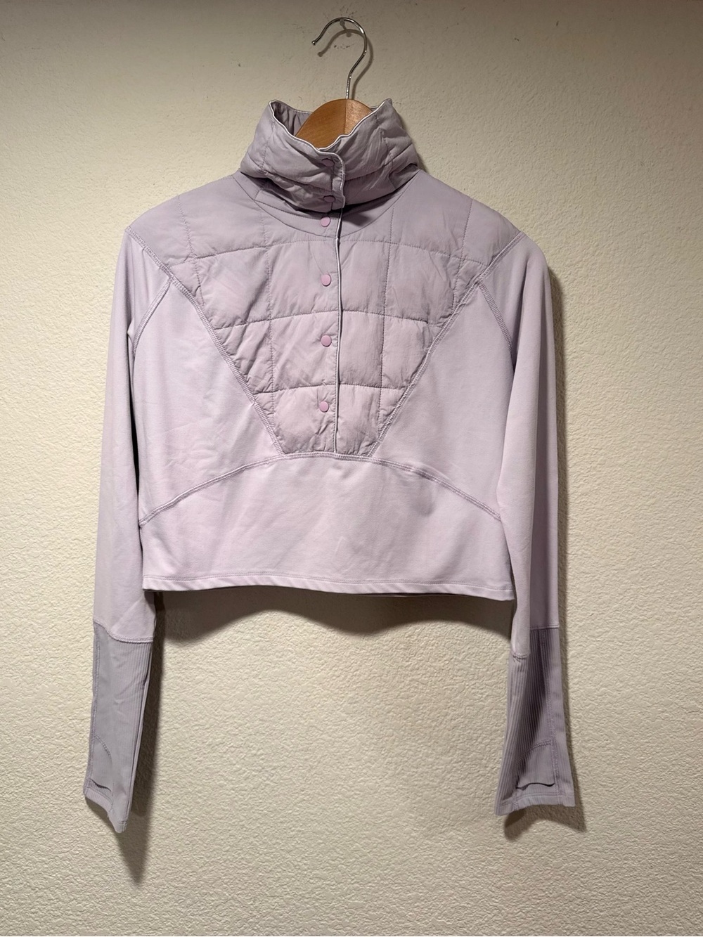 FP MOVEMENT Cropped Quilted Funnel Neck Jacket w/ Down Puffer